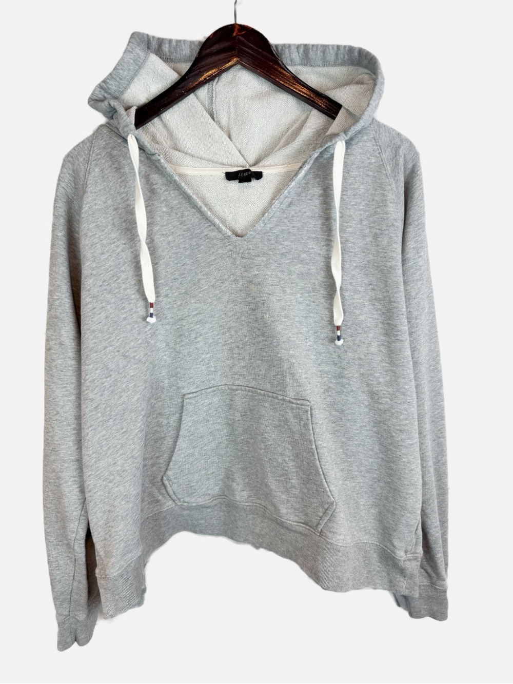 J. Crew | Gray V-Neck Hoodie Sweatshirt, XXL